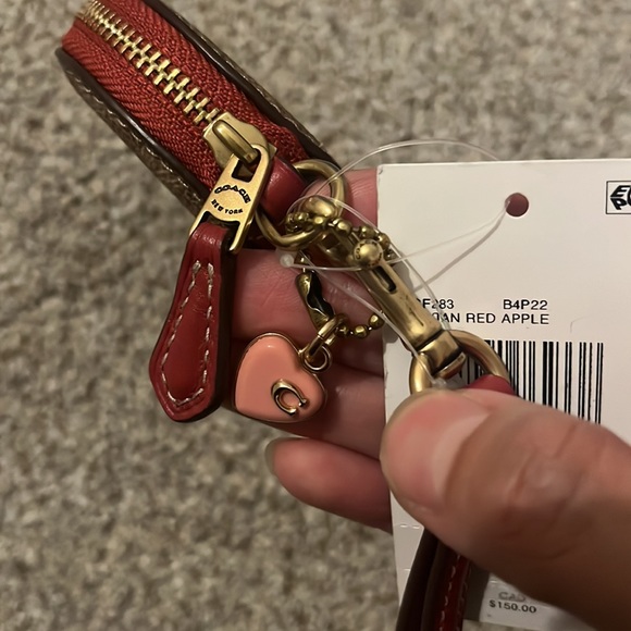 Coach Coated Canvas Coin Purse with Calf Leather Wristlet Strap NWT $125 MSRP - Picture 2 of 4